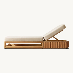 Table d'appoint, Chaise longue d'extérieur Villa, Ensemble de mobilier de jardin en teck, Chaises longues de piscine extérieure pour hôtel, Chaises longues de plage - Product Image 2