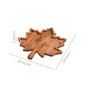 Wooden Maple Leaf Serving Tray Rustic Cheese Fruit <b>Platter</b> Reusable Charcuterie Board - Product Image 6