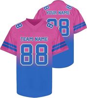 Jersey Tim Sepak Bola Amerika Berkualitas Tinggi, Cetak Sublimasi, Custom, Lengan Pendek, Anti-Bakteri, Bernapas, Cepat Kering