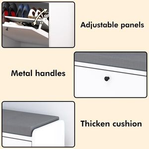 <b>Entryway</b> Shoe Storage <b>Bench</b> with Shoe Cabinet Shoe Rack <b>Bench</b> and Shoe Organizer for Home or Office - Product Image 3