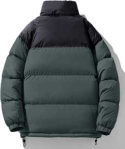 Chaqueta Larga Acolchada de Invierno para Hombre, Camuflaje, Color Sólido, Cuello Alto, Cierre de Cremallera, Impermeable, Resistente al Viento, Relleno Grueso de Poliéster - Product Image 3