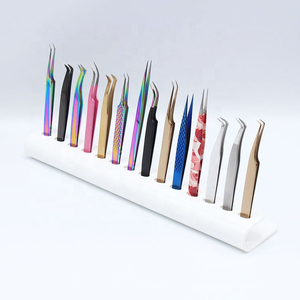 Custom Color Titanium Coated Eyelash Extension Tweezers Set Straight and Strong Curved Lash <b>Tools</b> for Professional Use - Product Image 1
