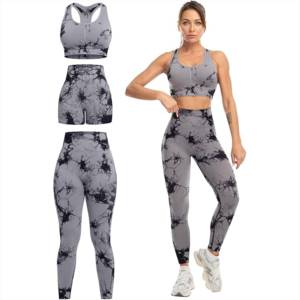 4 Way Stretch Racerback Eco Friendly High Waist Gym Sports <b>Set</b> <b>Tie</b> <b>dye</b> Print Workout Fitness Yoga <b>Sets</b> - Product Image 1