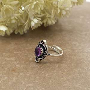 Handmade <b>925</b> Sterling <b>Silver</b> Natural Amethyst <b>Ring</b> Vintage Oval Purple Gemstone <b>Ring</b> Boho Ethnic Filigree Statement Jewelry - Product Image 3