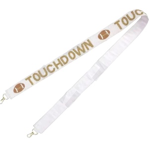 Football Touchdown perlé sac à main sangle personnalisé or blanc perle de rocaille sac sangles personnalisé perlé sangle pour sacs - Product Image 1