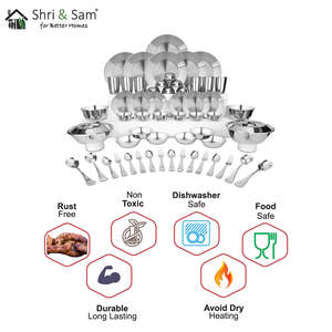 64 Piece Matt Signature Stainless Steel <b>Dinnerware</b> <b>Set</b> <b>for</b> <b>6</b> People - Product Image 1