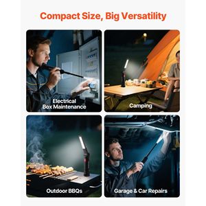 Lampada da Lavoro LED Ricaricabile 1200mAh con Base Magnetica, Rotazione a 360 Gradi, 5 Modalità di Illuminazione per Meccanici - Product Image 6