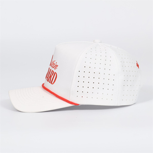 Hats With Custom Logo 5 Panel Baseball Caps Adjustable Nylon Laser Cut Fabric Perforated Hats - Product Image 3