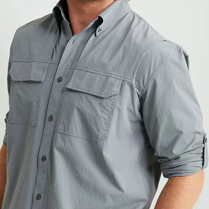 Camisa de Pesca de Manga Larga para Hombre, de Alta Calidad, Elegante, Transpirable, con Protección Solar UPF 50, 100% Poliéster, Personalizable con Logotipo Frontal - Product Image 2