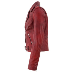 Custom <b>Smart</b> Range Napa Leather Embossed Snake Pattern Leather Biker <b>Jacket</b> <b>Women</b>’s BRANDO Style Motorcycle Cross-zip <b>Jacket</b> - Product Image 6
