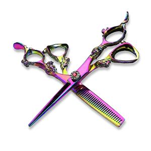 Haute qualité 6 pouces barbier ciseaux de coiffure réglage fin vis de Tension japonais acier rasoir bord acier inoxydable rasoir - Product Image 5