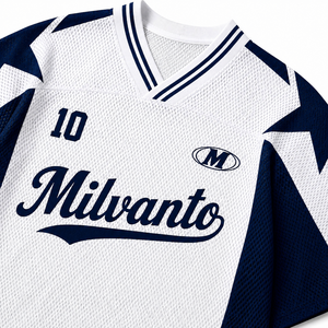 Camiseta de fútbol de malla personalizada para hombre |   Camiseta Deportiva de Manga Corta con Cuello en V, 100% Poliéster, 220 GSM, Malla Transpirable |   Jersey Sublimado con Cuello en V - Product Image 6
