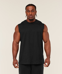 Men's <b>Black</b> Sleeveless <b>Tank</b> <b>Top</b> O-Neck Solid Knitted Casual Wear - Product Image 4