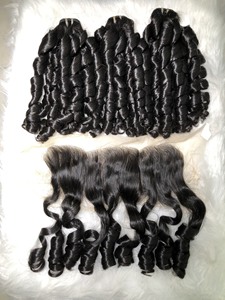 2024 Hot Trend Super Bouncy Extensiones de cabello ondulado Super Double Drawn Estilo de onda natural Precio al por mayor Extensiones de cabello humano - Product Image 5