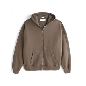 Sudadera con Capucha y Cremallera Extra Grande Personalizada para Hombre, de Forro Polar, Color Sólido, Corte Casual, Largo Regular, Material de Algodón, para Otoño - Product Image 6