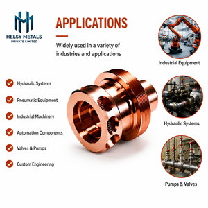 Composants en cuivre usinés VMC de haute précision, filetage de précision, alésages lisses, trous latéraux pour applications électriques et thermiques - Product Image 4