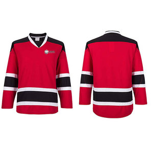ราคาขายส่ง เสื้อฮอกกี้น้ำแข็งรุ่นใหม่ล่าสุด บริการ OEM ออกแบบเองได้ ผลิตจากโพลีเอสเตอร์ 100% แห้งเร็ว สำหรับผู้ชาย ขายดีที่สุด - Product Image 1
