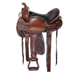 Ensemble de selle d'équitation Western Pleasure Trail en cuir véritable, élégant et confortable, fabriqué à la main, disponible avec un jeu de punaises en vrac - Product Image 5