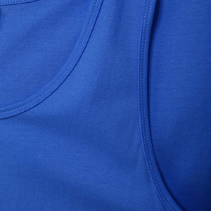 Men Solid Color Knitted Tank Top O-Neck Casual Style Royal Blue Athletic Fit Workout Vest Stretchable Fabric - Product Image 6