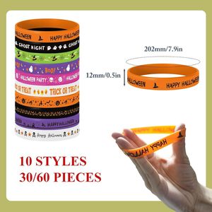 60 Pezzi Braccialetti in Silicone con Design Assortiti per Feste in Maschera e Premi in Classe, 10 Stili per il Trick or Treat - Product Image 3