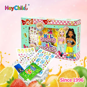 Caramelos al por mayor con etiqueta privada personalizada, dulce de juguete con pegatinas de uñas favoritas de niñas, con caramelos explosivos y tatuajes temporales, dulce para niños OEM - Product Image 2