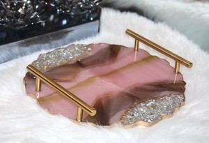 Resin Display Tray Premium Finish for Dining <b>Table</b> <b>Vanity</b> Countertop and Decorative Centerpiece Arrangement - Product Image 3