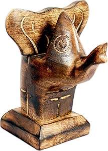 Porte-lunettes en bois en forme d'éléphant, figurine d'animal sculptée, garde les lunettes en sécurité, accessoire de bureau élégant pour la décoration de la maison et du bureau - Product Image 5
