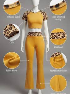 Leggings jaunes taille haute évasés pleine longueur en Spandex et Polyester extensible dans les quatre sens avec taille élastique et antibactériens pour le yoga - Product Image 5