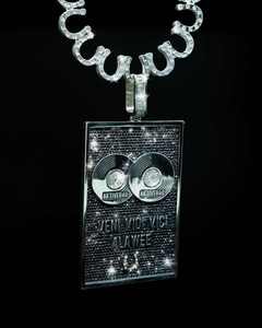 <b>Iced</b> <b>Out</b> Rectangle Pendant Necklace Silver Plated Link <b>Chain</b> Rhinestone Charm Jewelry for Gift and Party - Product Image 1