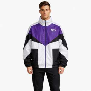 Chaqueta Cortavientos Ligera para Hombre con Bloques de Color, Estilo Urbano Y2K, con Cremallera, Ropa Exterior Informal, Venta al por Mayor de Chaquetas para Hombre - Product Image 1