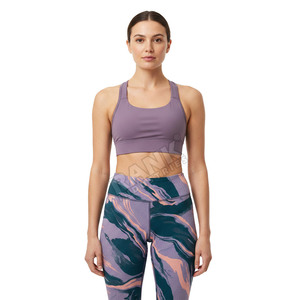 Conjunto de yoga para mujer, ropa deportiva de alto rendimiento, transpirable, traje de entrenamiento con pantalones de yoga y sujetador deportivo para mujer - Product Image 5