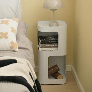 Modern 3-Tier <b>White</b> <b>Metal</b> Nightstand Top Seller Space-Saving Iron Accent Bedside Table Storage <b>Shelf</b> for Bedrooms Living Rooms - Product Image 4