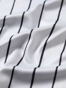 Maillot de baseball vintage à rayures fines, style streetwear oversize avec graphique personnalisé, haut d'été, vente en gros - Product Image 4