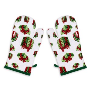 Beautiful Christmas Printed Design 100% Cotton <b>Oven</b> Mitts High-Temperature <b>Gloves</b> for Kitchen and <b>Oven</b> Use. - Product Image 6