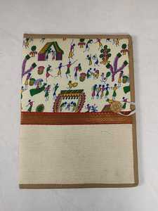Handcrafted Cotton Fabric Lady <b>Document</b> File <b>Folder</b> Traditional Tribal Warli Art Print Decorative Ethnic Border Eco Friendly - Product Image 1