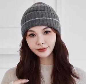Unisex Jacquard Knitted Earflap <b>Hat</b> 100% Acrylic Striped Pattern Casual <b>Winter</b> for Children Adjustable Head Circumference - Product Image 3