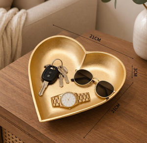 Plateau de table en forme de cœur haut de gamme, fait main, cadeau de mariage avec tailles personnalisables, bol en métal très vendu au design élégant - Product Image 6