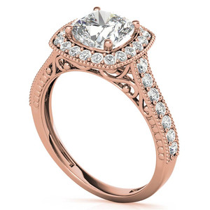 Anillo de Compromiso Gema Creative de Oro Sólido de 18k con Diamante Cultivado en Laboratorio de Corte Cojín, Certificado IGI, Oro Blanco/Amarillo/Rosa, Elegante - Product Image 4