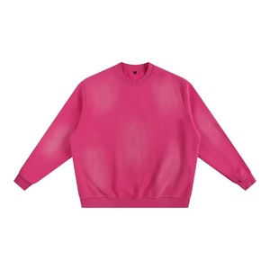 เสื้อสเวตเชิ้ตคอกลมสีชมพูทรงโอเวอร์ไซส์แบบยูนิเซ็กซ์  ถักนิตติ้ง สีพื้น ทรงปกติ แขนยาว สวมใส่สบายๆ สำหรับฤดูใบไม้ร่วง เนื้อผ้านุ่ม - Product Image 1