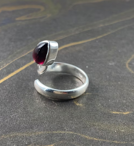 Adjustable 4.0 Grams Natural <b>Garnet</b> <b>Ring</b> Teardrop Gemstone Fine Jewelry for Everyday & Any Occasion Wear - Product Image 2