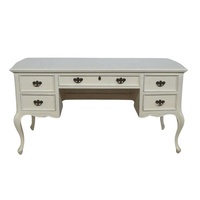 Ensemble de bureau et de chaise peint en blanc de Style français secrétaire en bois massif pour meubles de bureau à domicile de reproduction antique