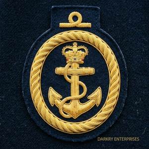 Écusson de blazer ovale fait main personnalisé avec couronne et ancre en fil de bullion, bordure en corde nautique, emblème en fil doré, service personnalisé - Product Image 1