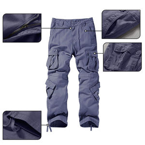 <b>Men's</b> Cargo Tactical <b>Pants</b> Canvas Material Multiple Pockets Elastic Waist Casual Style Spring Wear Breathable Straight Fit - Product Image 6