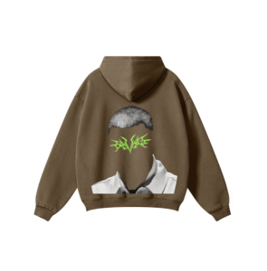 Sweat-shirts à capuche personnalisés en coton French Terry épais 500 GSM, délavés à l'acide, effet usé, pour hommes, impression sérigraphique - Product Image 2
