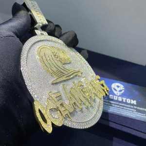 ของขวัญสุดหรูสำหรับทุกเพศ สร้อยเงินแท้ 925 ประดับเพชรโมอิสซาไนต์ D VVS พร้อมจี้ตัวอักษรแบบกำหนดเอง สไตล์ฮิปฮอป - Product Image 3