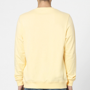 เสื้อสเวตเชิ้ตคอกลมสีเหลืองสำหรับผู้ชาย ทรงปกติ ผ้าฝ้ายถัก ใส่สบายๆ สำหรับฤดูใบไม้ร่วง สีพื้น แขนยาว - Product Image 2
