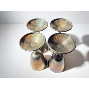 Handmade Set of 4 Durable Wine <b>Glasses</b> for Party Occasion Vintage <b>Stainless</b> Steel Bell-Shaped Goblets - Product Image 6