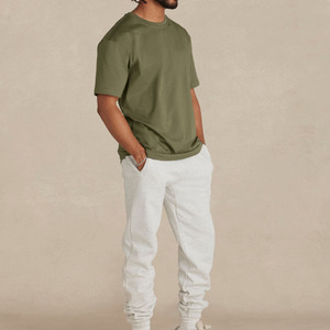 T-shirt en coton personnalisé OEM ODM, vente en gros, col rond, manches courtes, unisexe, olive, vêtements vierges, fabricant et fournisseur - Product Image 4