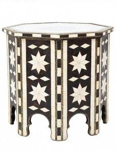 Table à tiroirs en os incrusté de la marque ILAHI, design moderne, détails en agate, rangement à trois niveaux, meuble portable pour la maison - Product Image 4