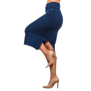 European Style Summer High Waist Elegant Pencil Skirt Sexy Skinny Midi Stretch Denim Skirts for Women Ladies - Product Image 3
